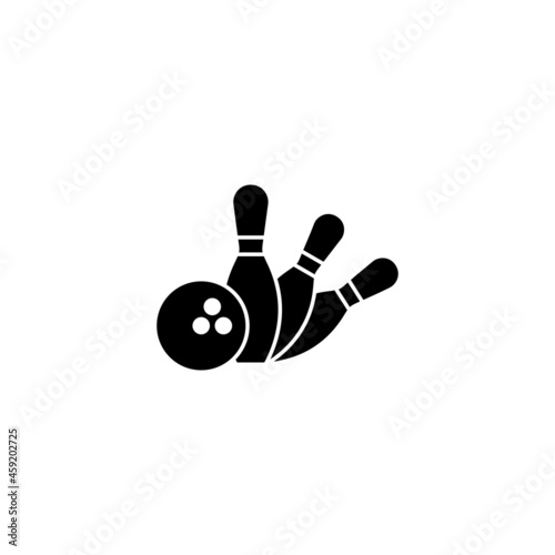 Bowling icon. bowling ball and pin sign and symbol.