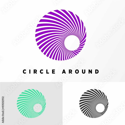Simple circle shape with unique cutting lines image graphic icon logo design abstract concept vector stock. Can be used as a symbol related to art or interior motif