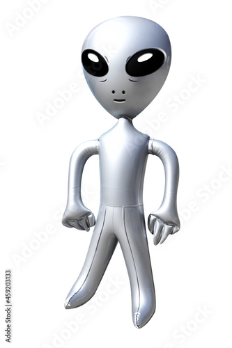 Alien isolated on white background with clipping path