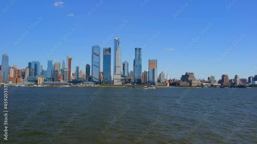 Scenic aerial view of the Hudson Yards Skyline in NYC Scenic aerial view of the Hudson Yards Skyline in NYC
