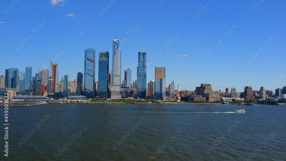 Scenic aerial view of the Hudson Yards Skyline in NYC Scenic aerial view of the Hudson Yards Skyline in NYC