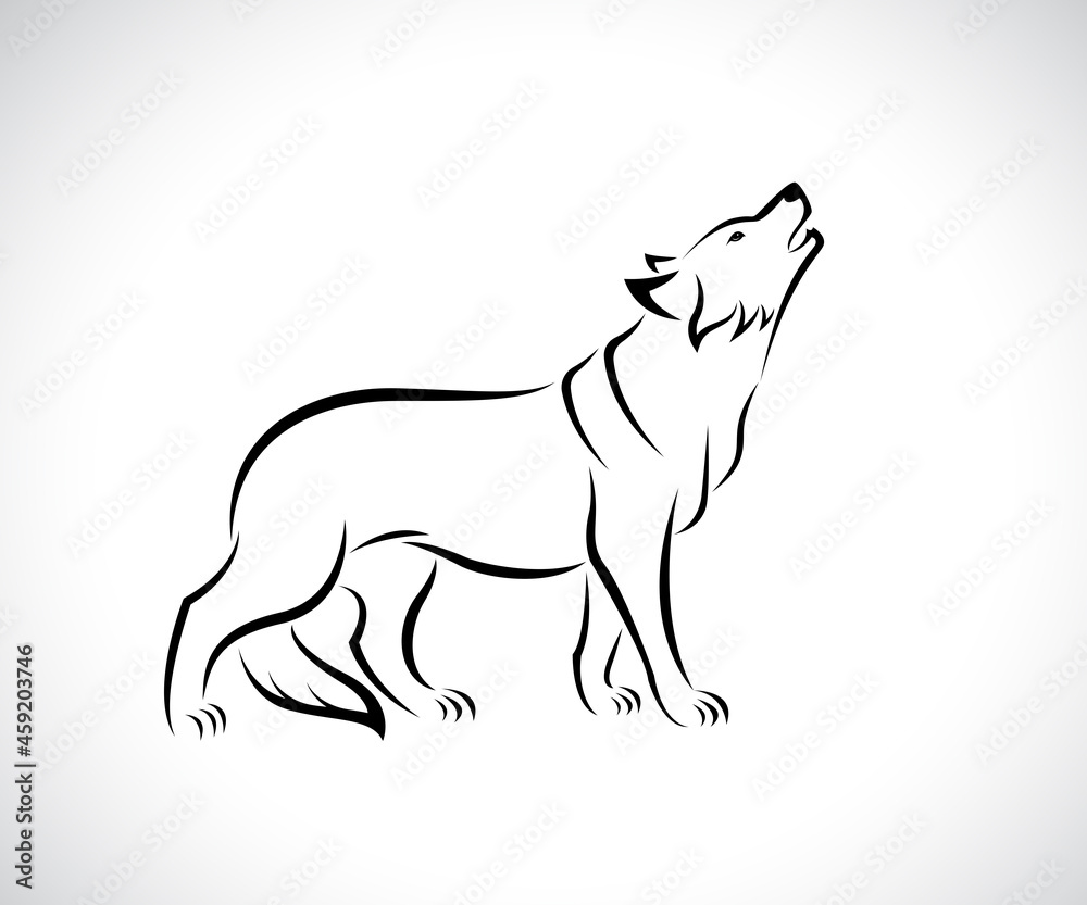 Vector of wolf design on white background. Easy editable layered vector ...