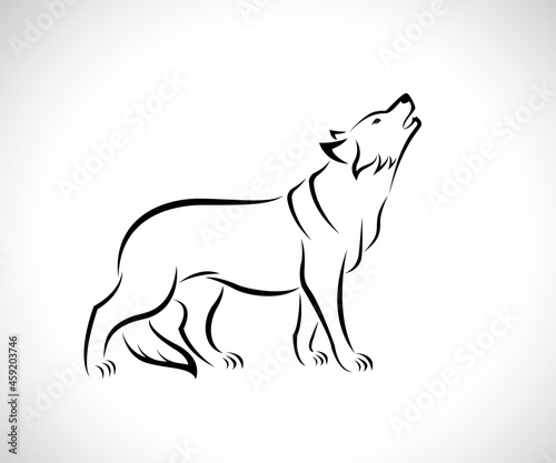 Vector of wolf design on white background. Easy editable layered vector illustration. Wild Animals.