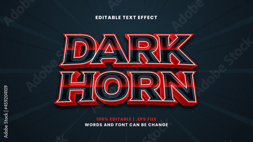 Dark horn editable text effect in modern 3d style