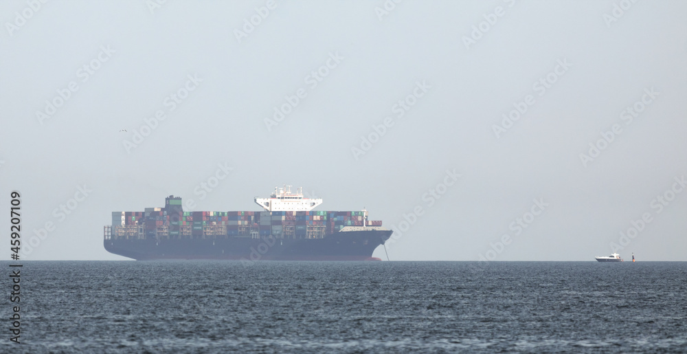 Big horse carrier on a background of the sky.