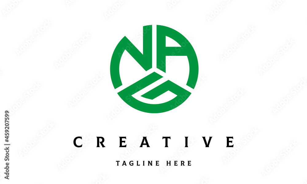 NAG circle three letter logo vector NAG circle three letter logo vector