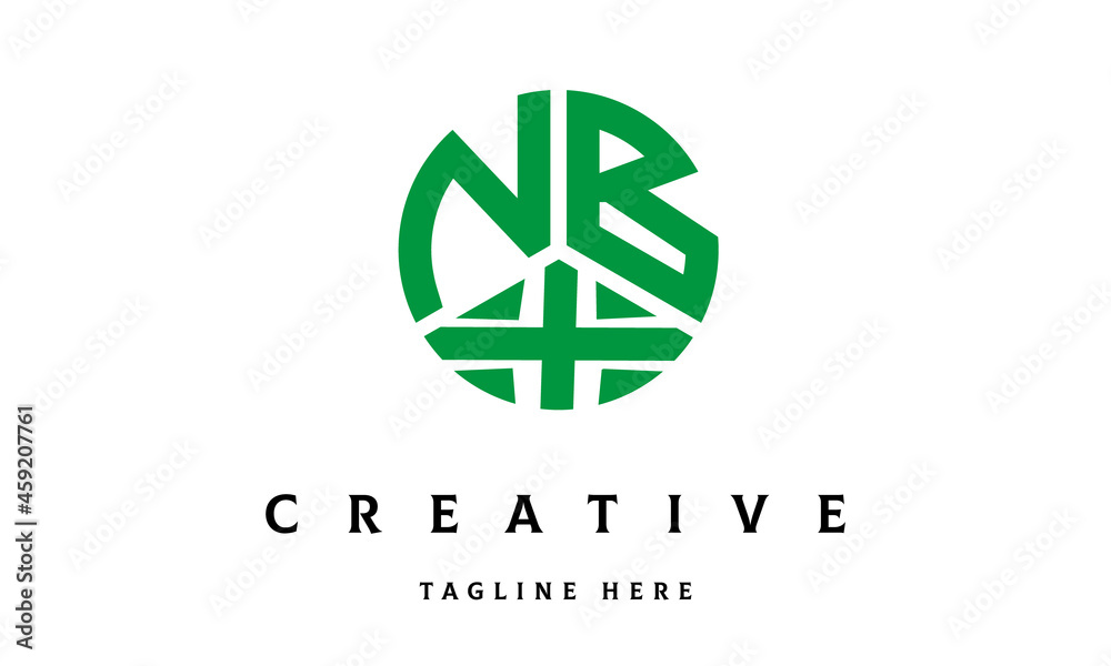 NBX circle three letter logo vector