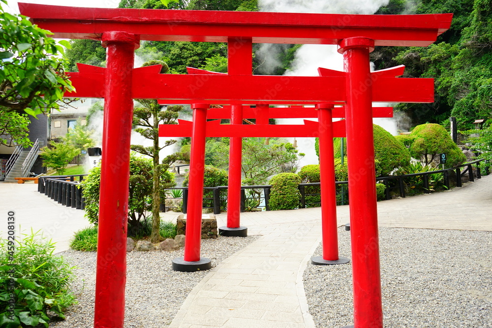 Torii Gate of Hakuryuu Inari Shrine in Oita, Kyushu, Japan - 日本 九州 大分県 別府 白龍稲荷大神 鳥居 Torii Gate of Hakuryuu Inari Shrine in Oita, Kyushu, Japan - 日本 九州 大分県 別府 白龍稲荷大神 鳥居