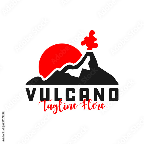 erupting volcano inspiration illustration logo design