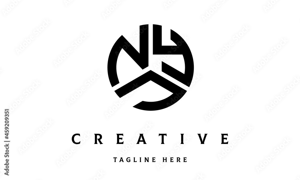 NYJ circle three letter logo vector
