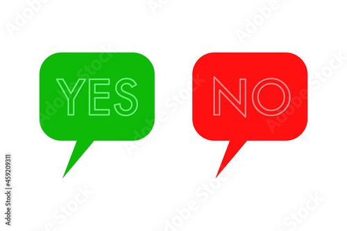 Illustration of chat bubble with yes and no option.