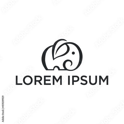 Elephant leaf logo design