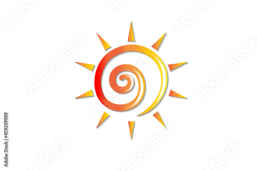 Sun swirl icon logo vector image design template