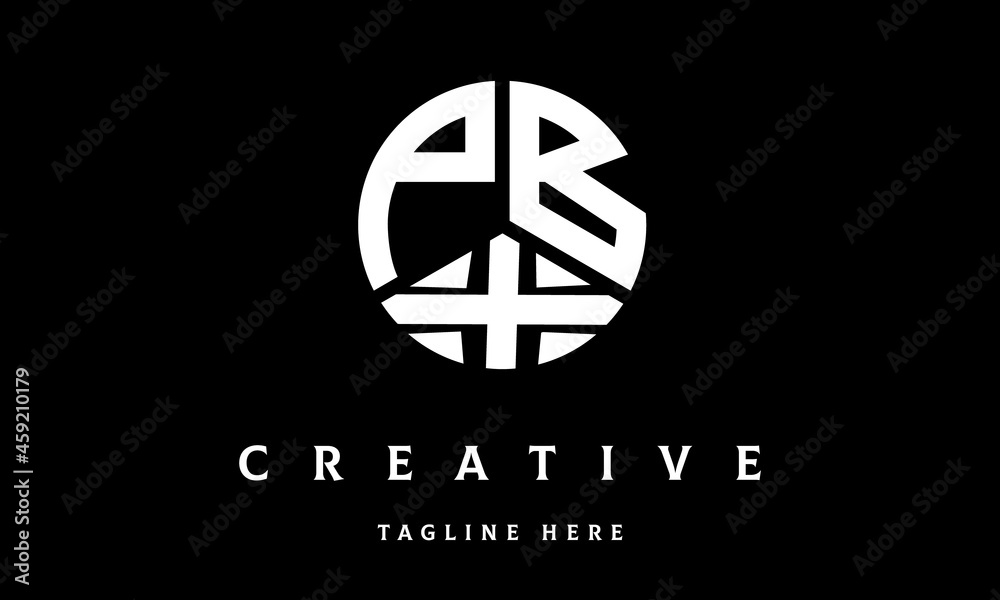 PBX circle three letter logo vector PBX circle three letter logo vector