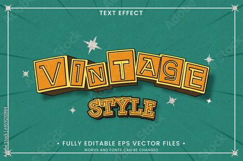 Vintage style editable text effect
