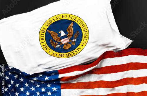 фотографія Flag of the United States Securities and Exchange Commission along with a flag o