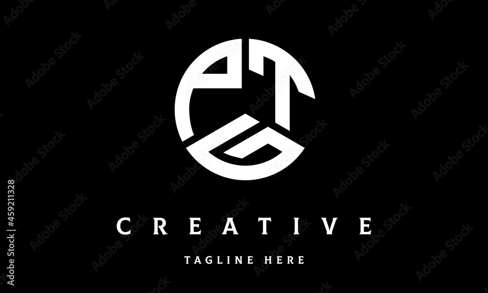 PTG circle three letter logo vector