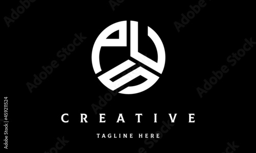 PUS circle three letter logo vector