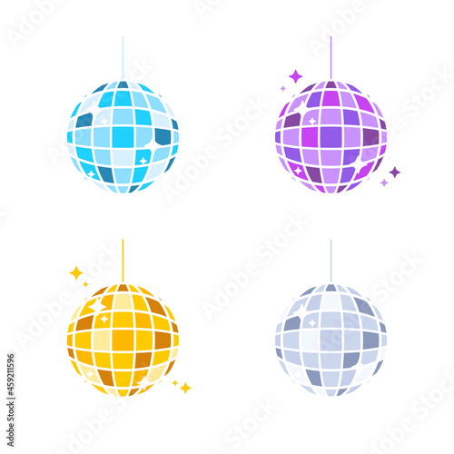 Disco ball vector. colorful glass balls for party night celebration