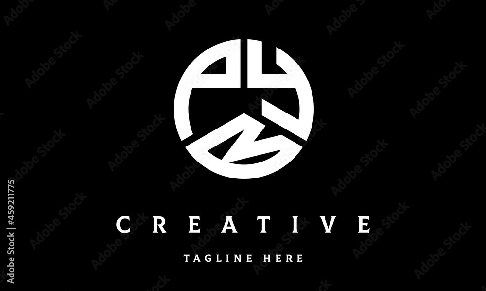 PYB circle three letter logo vector PYB circle three letter logo vector