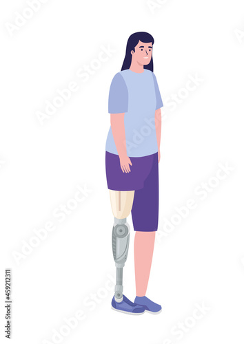 girl with prosthesis leg