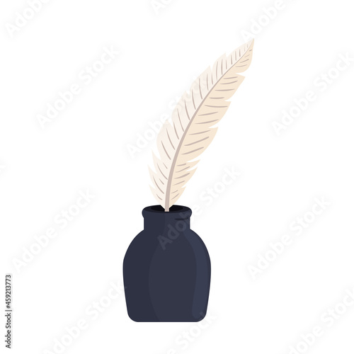 ink bottle and feather