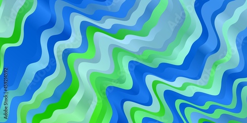 Light Blue, Green vector background with curves.