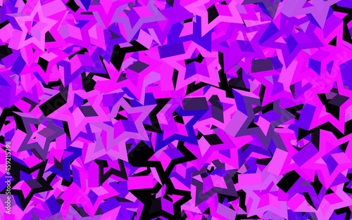 Dark Pink vector pattern with christmas stars.