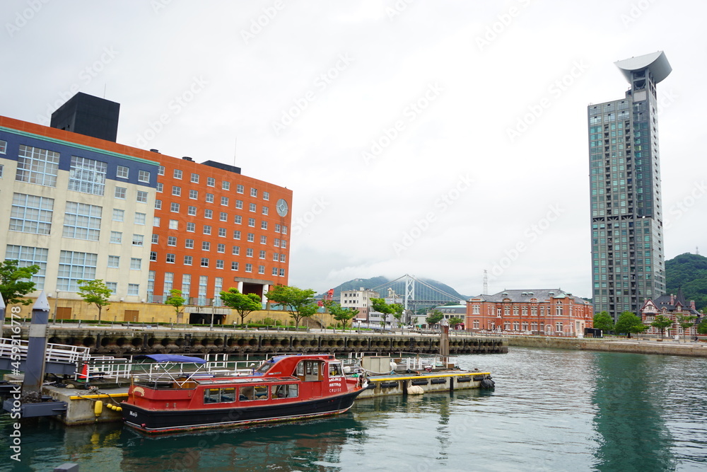 Obraz premium Moji retro town, in Fukuoka, Kitakyushu, Japan - 北九州 福岡 門司港の街並み