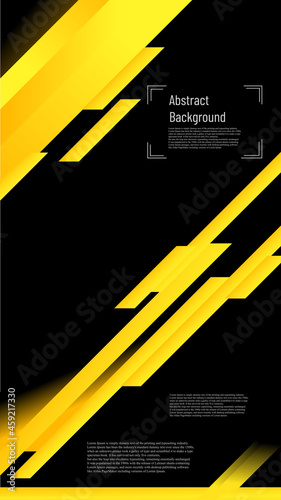 abstract black and yellow geometric background for sport cover or activity banner