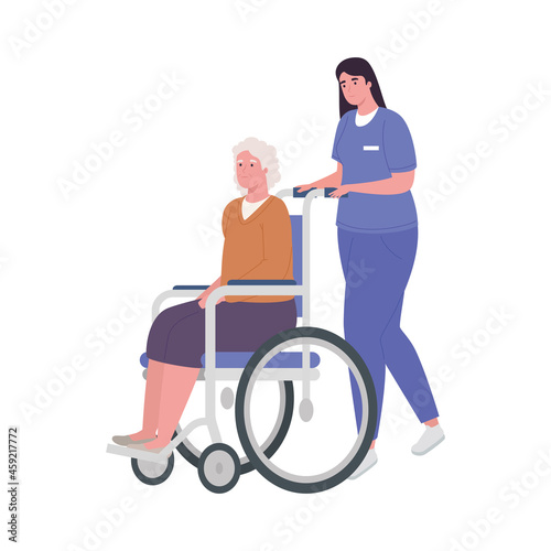 nurse and old woman
