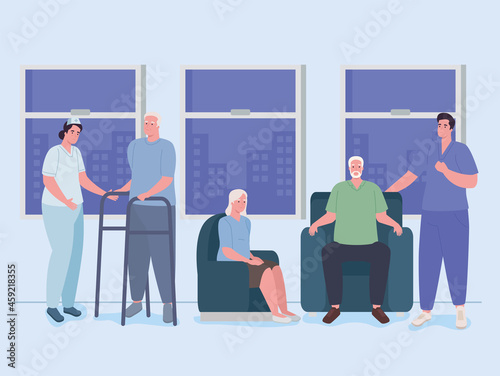 geriatrics nurses and old persons