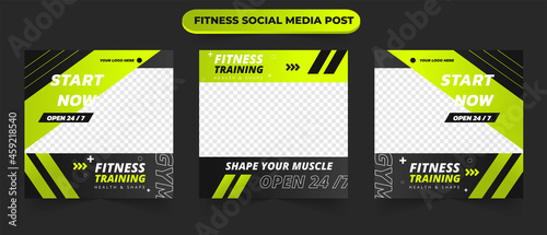 Gym and fitness square banner template promotional banner for social media post web banner and flyer