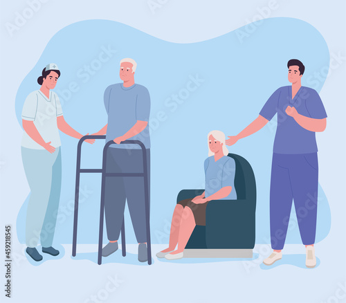 two nurses and grandparents