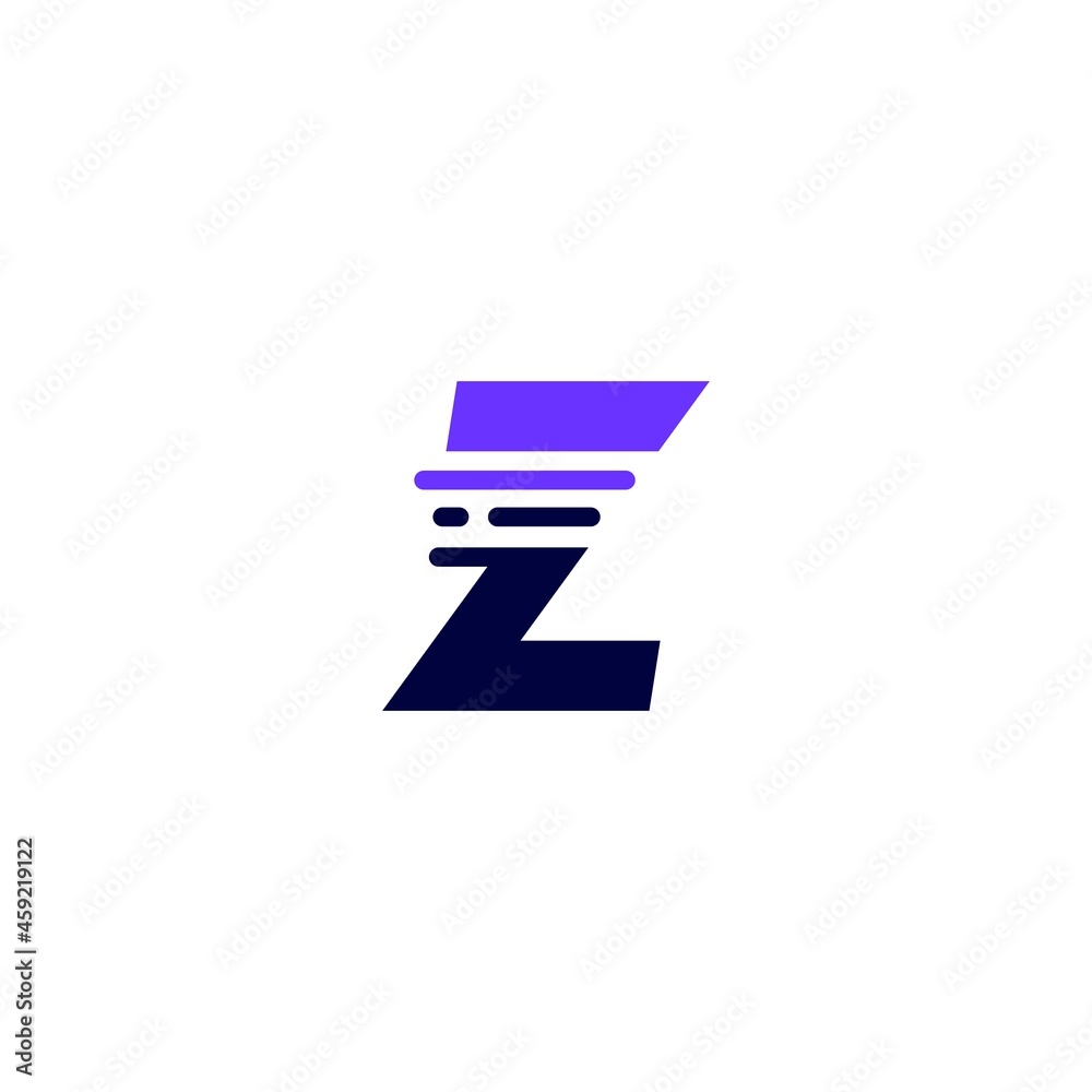 z letter dash lowercase tech digital fast quick delivery movement blue logo vector icon illustration z letter dash lowercase tech digital fast quick delivery movement blue logo vector icon illustration