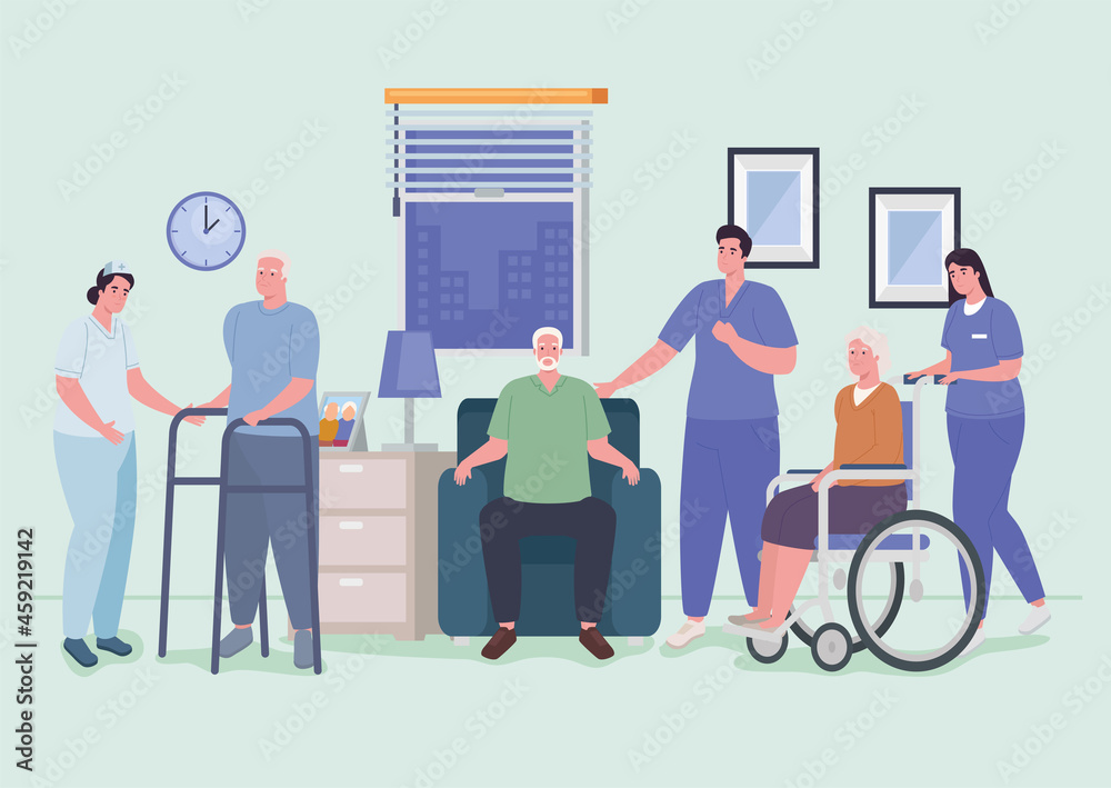 nurses and old people nurses and old people