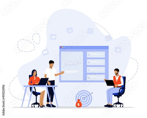 Digital Marketing Strategy Vector Illustration Concept, Suitable for web landing page, ui, mobile app, editorial design, flyer, banner, and other related occasion © Honeybe
