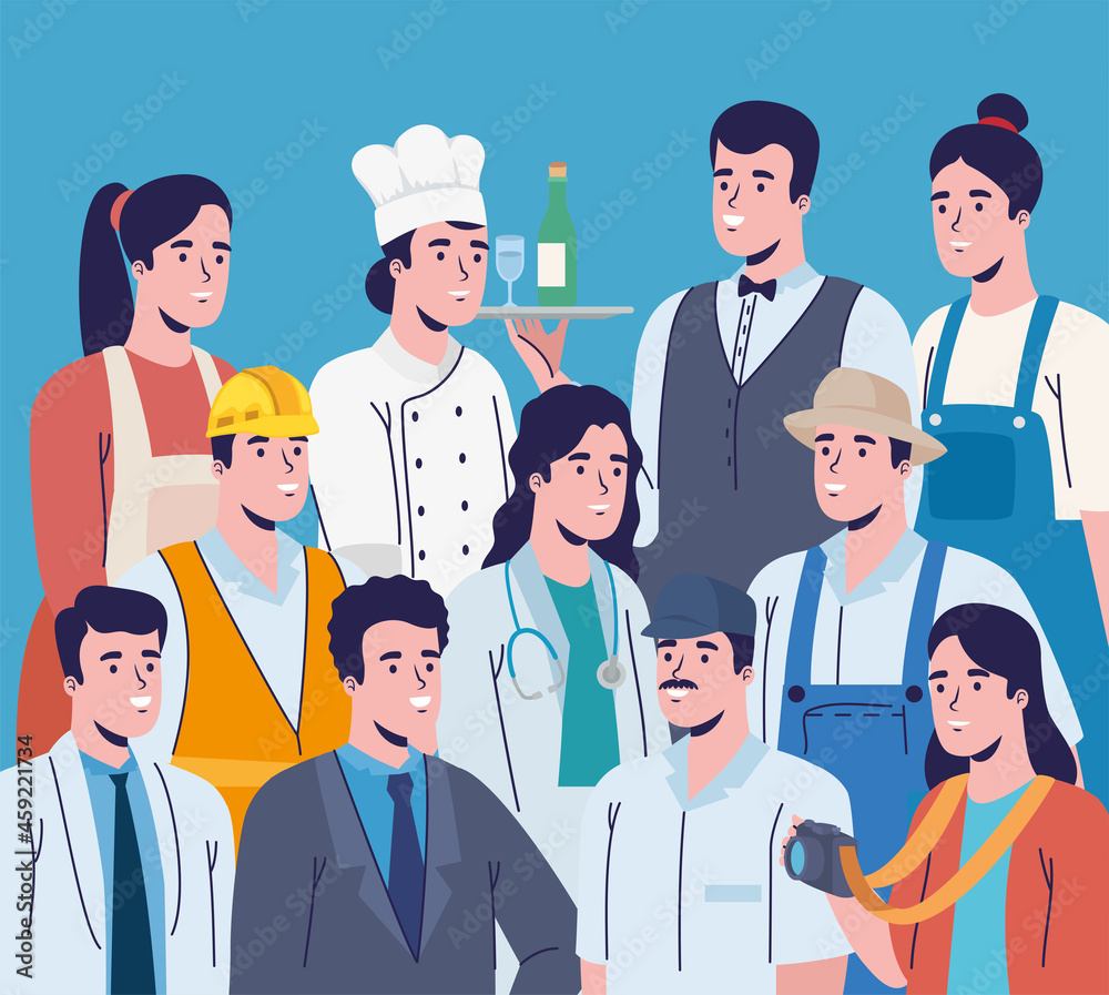 professions workers characters crowd professions workers characters crowd
