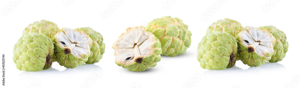 Obraz premium custard apple or sugar apple fruit on white background