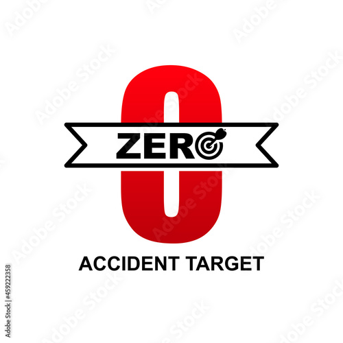 Zero accident target icon isolated on white background vector illustration.