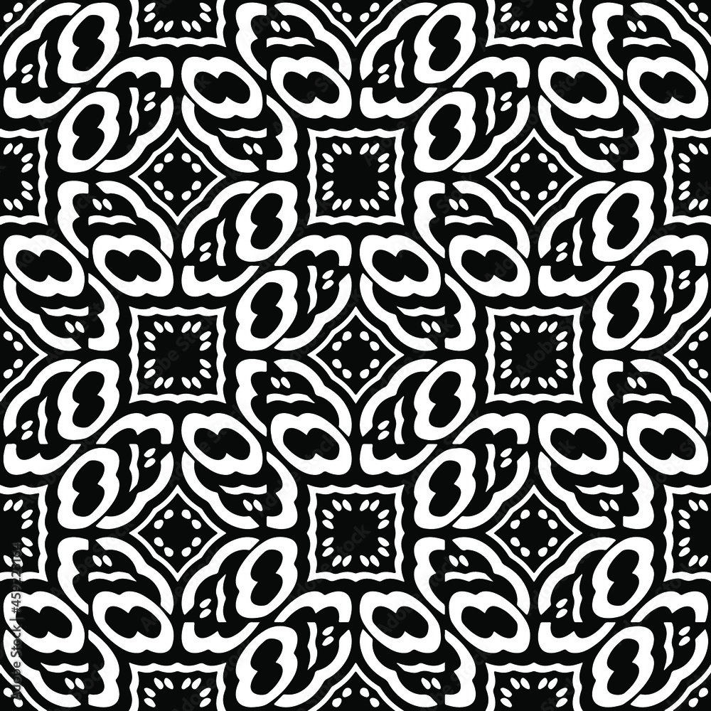  floral pattern background.Repeating geometric pattern from striped elements. Black pattern. 