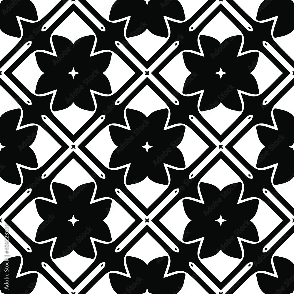 Seamless vector pattern in geometric ornamental style. Black pattern. Seamless vector pattern in geometric ornamental style. Black pattern.