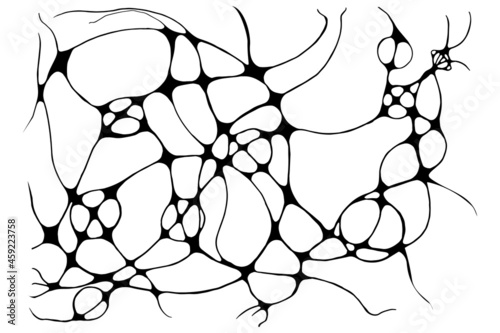 Neurographic lines sketch vector illustration. Abstract chaotic wavy curves pattern. Hand drawn monochrome neuroart