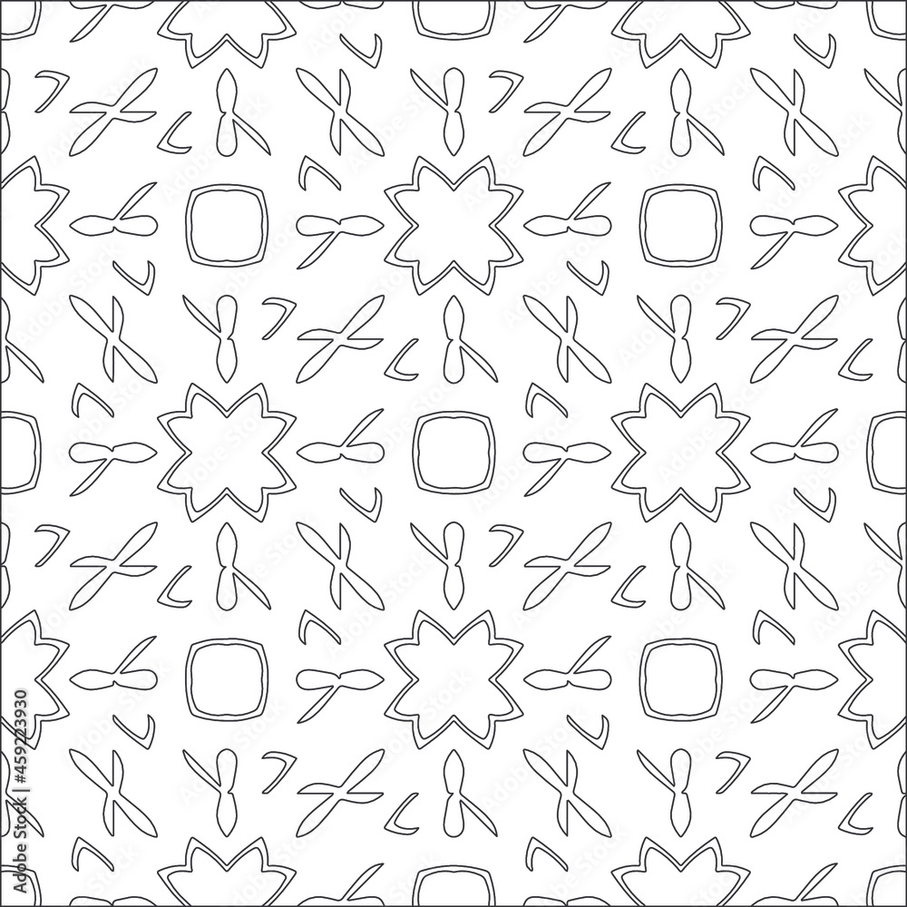 floral pattern background.Repeating geometric pattern from striped elements. Black pattern. 