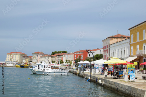 Coastline and harbor of Porec  Istria  Croatia