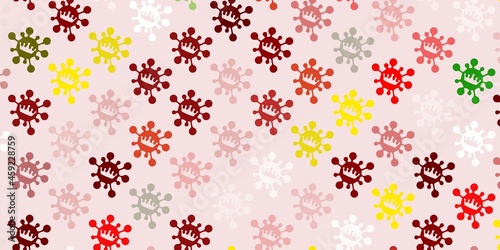 Light green, red vector template with flu signs.