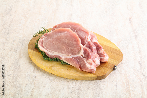 Raw pork loin for coocking