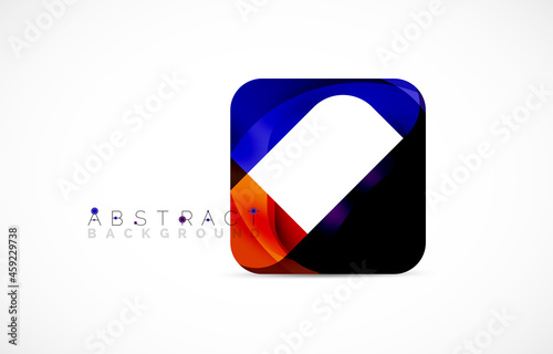 Free Download Minimal background. Abstract square shape with round corners created with wavy forms. Vector Illustration For Wallpaper, Banner, Background, Landing Page - GFXLoad