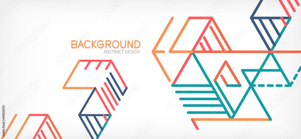 Abstract background. Color lines on white background. Linear abstract composition. Techno or business concept for wallpaper, banner, background, landing page Abstract background. Color lines on white background. Linear abstract composition. Techno or business concept for wallpaper, banner, background, landing page