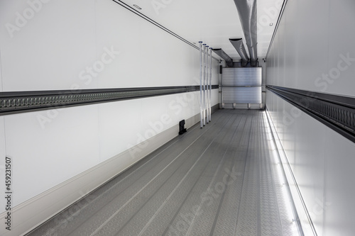 cargo empty semi-trailer with a clean floor